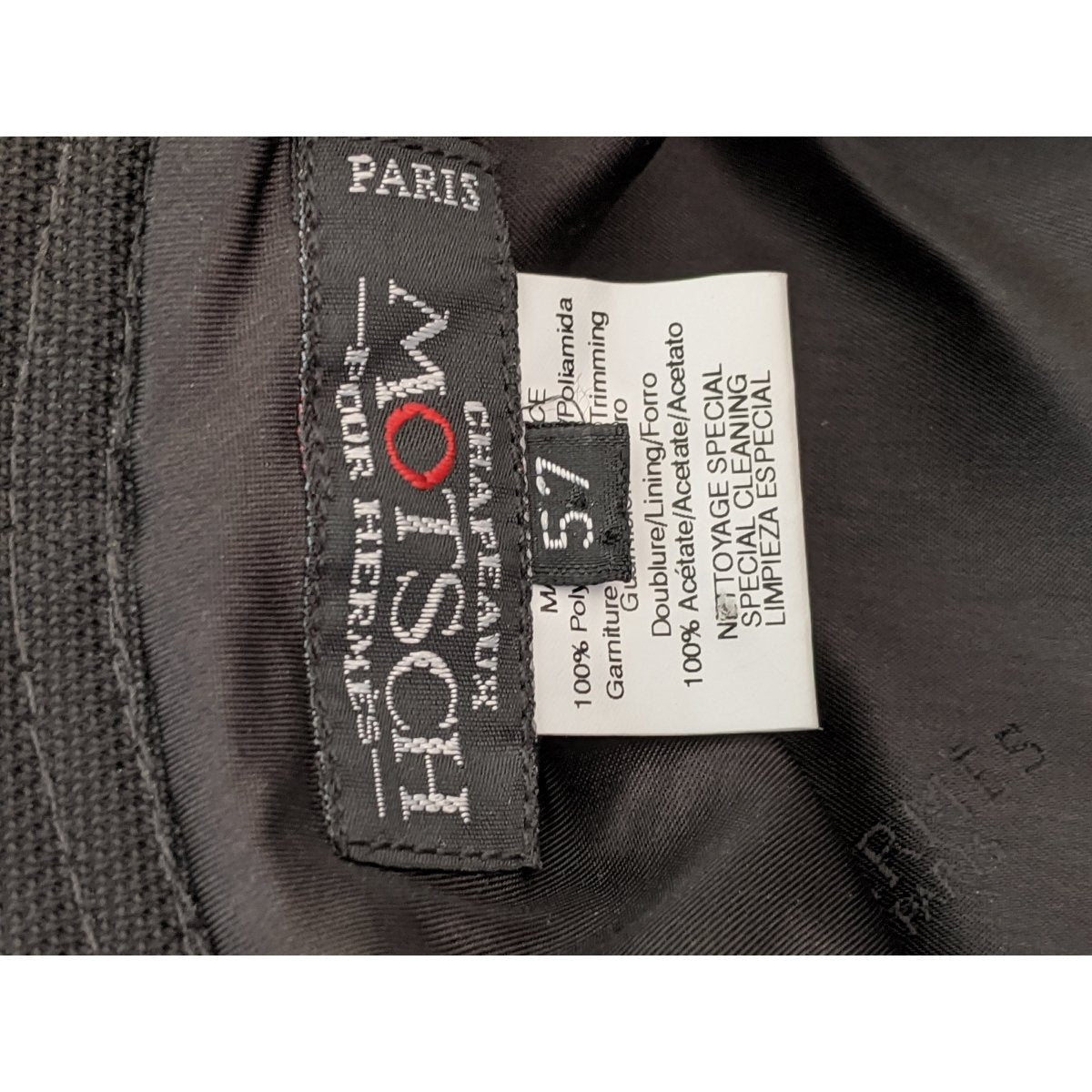Hermes Black Bucket Hat by CHAPEAUX MOTSCH Sz57, New!