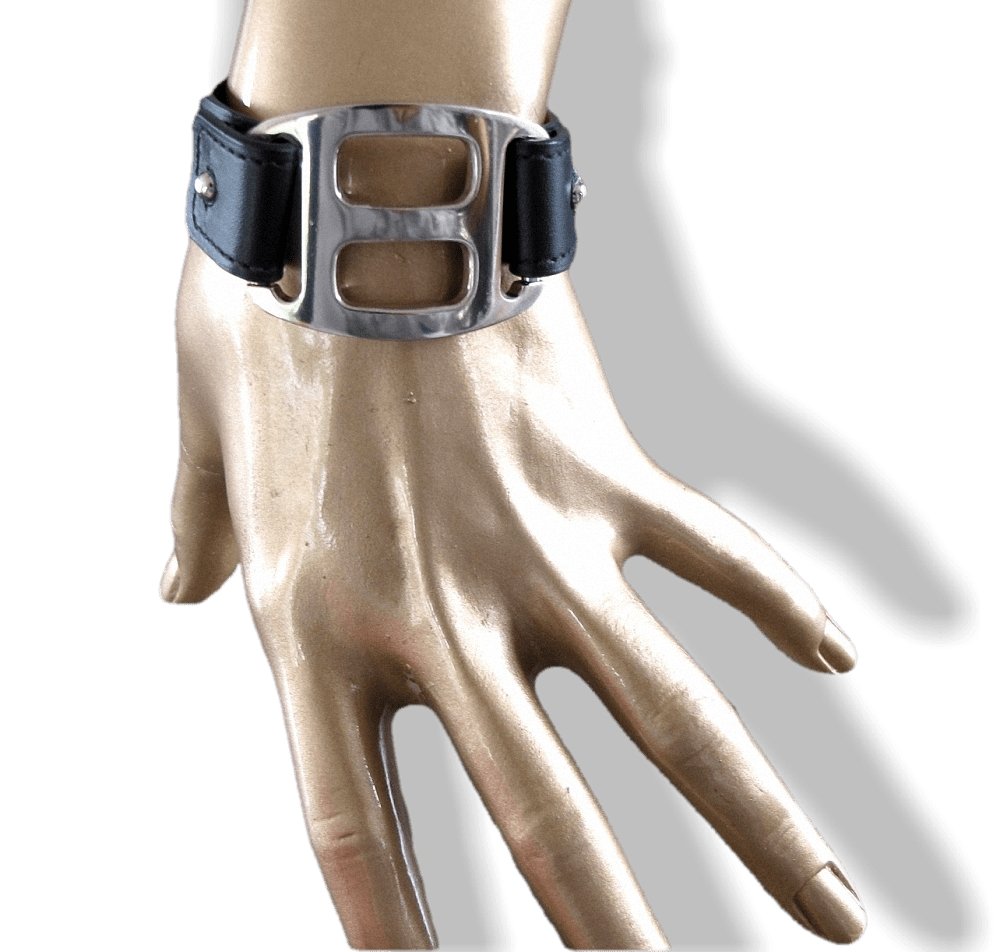 Hermes Chamonix Leather and Plated Silver Pagode Unisex Bracelet