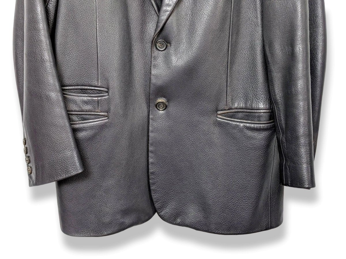 Hermes Black Deer Leather Men's Jacket Sz56, Pur Luxe!