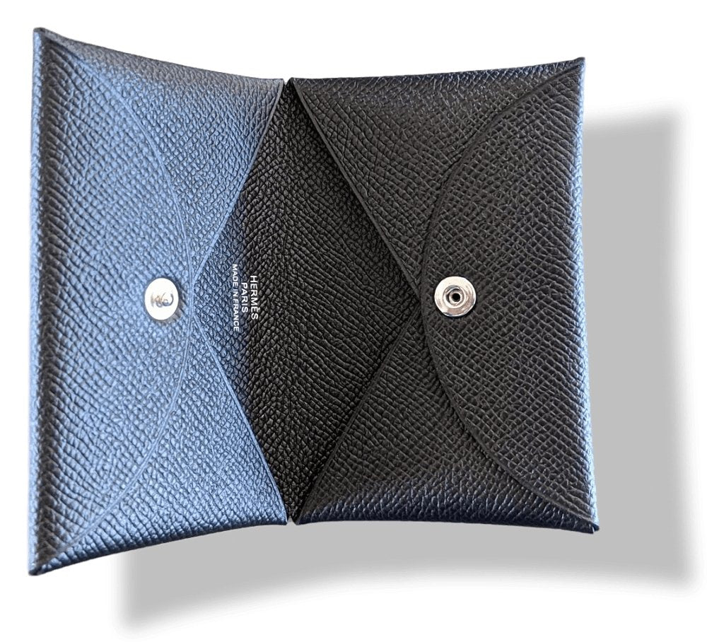 Hermes Black Epsom Calfskin Card Holder CALVI, BNWTIB!