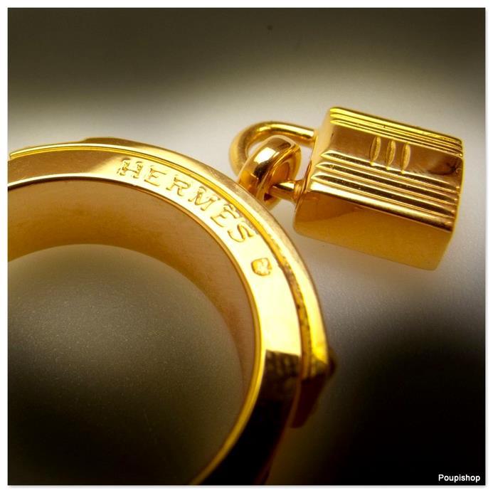 Hermes Black Kelly Scarf Ring / Unisex Ring Charm, NEW! - poupishop