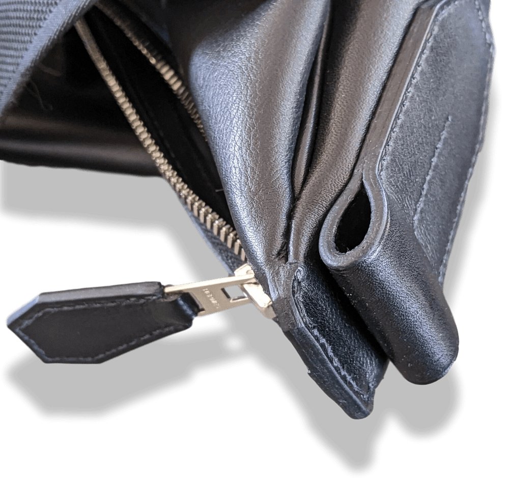 Hermes Black Lambskin and Palladium BIG SHOULDER TRAVEL SPORT BAG, Pur luxe, BNIB! - poupishop