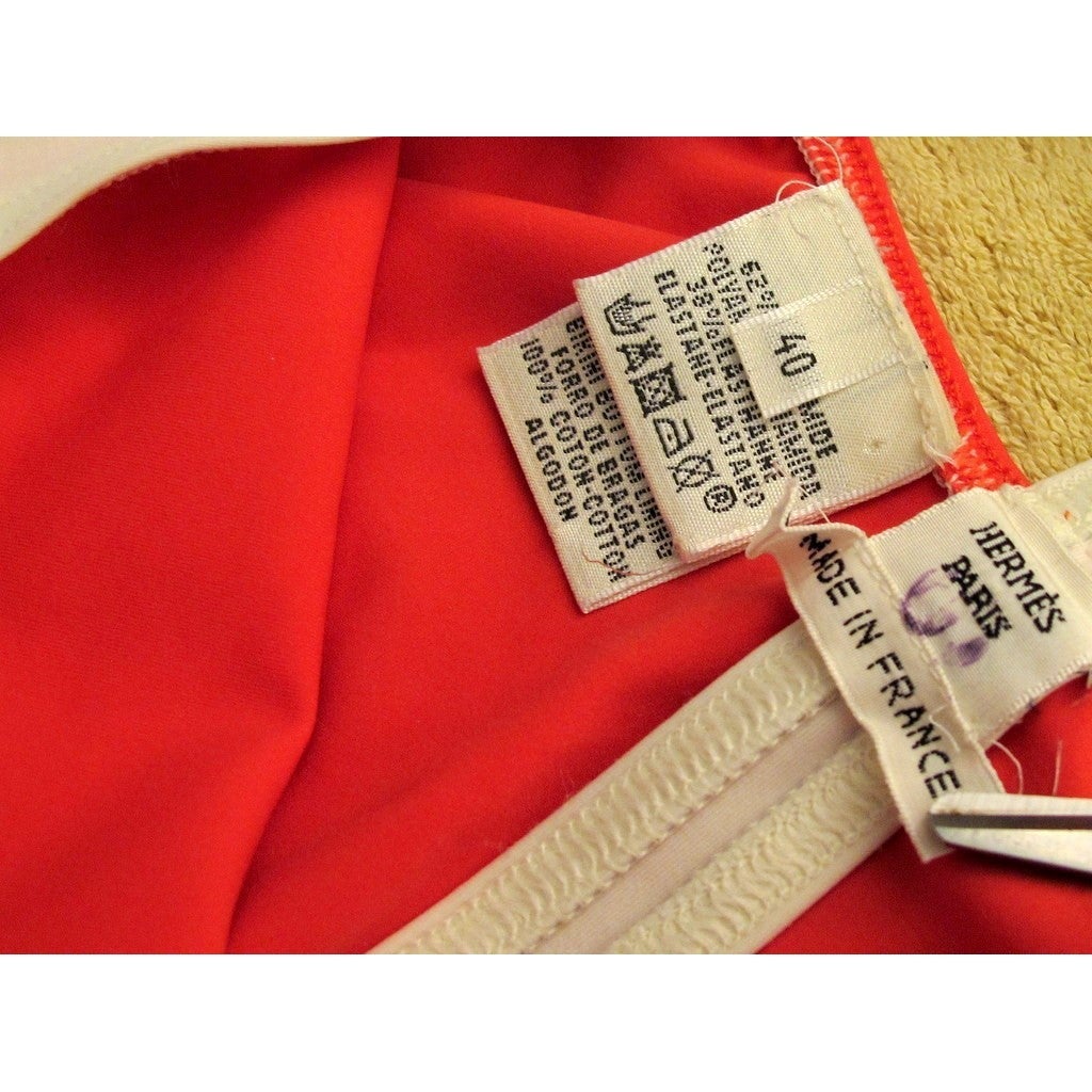 Hermes Black Red Jaune White Swimsuit 1pc Sz40, NEW! - poupishop