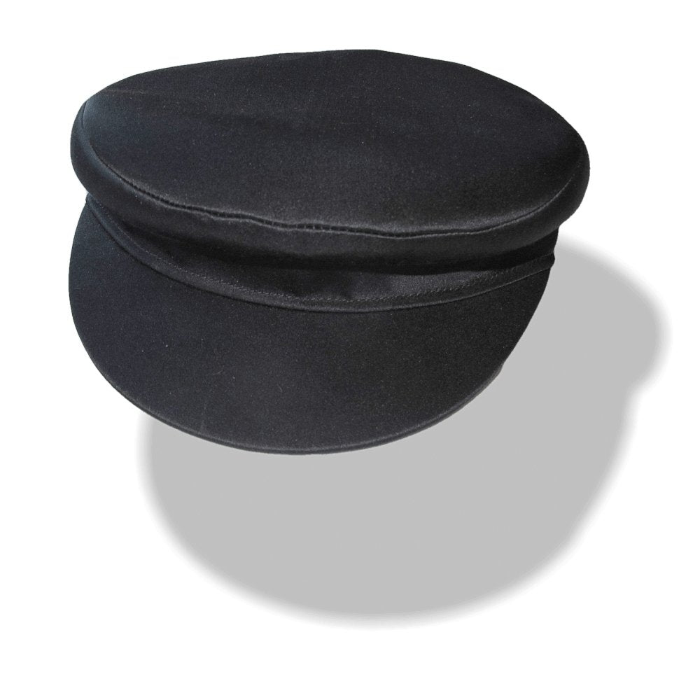 Hermes Black Satin of Silk Duchesse Cap Hat Sz55, New! - poupishop