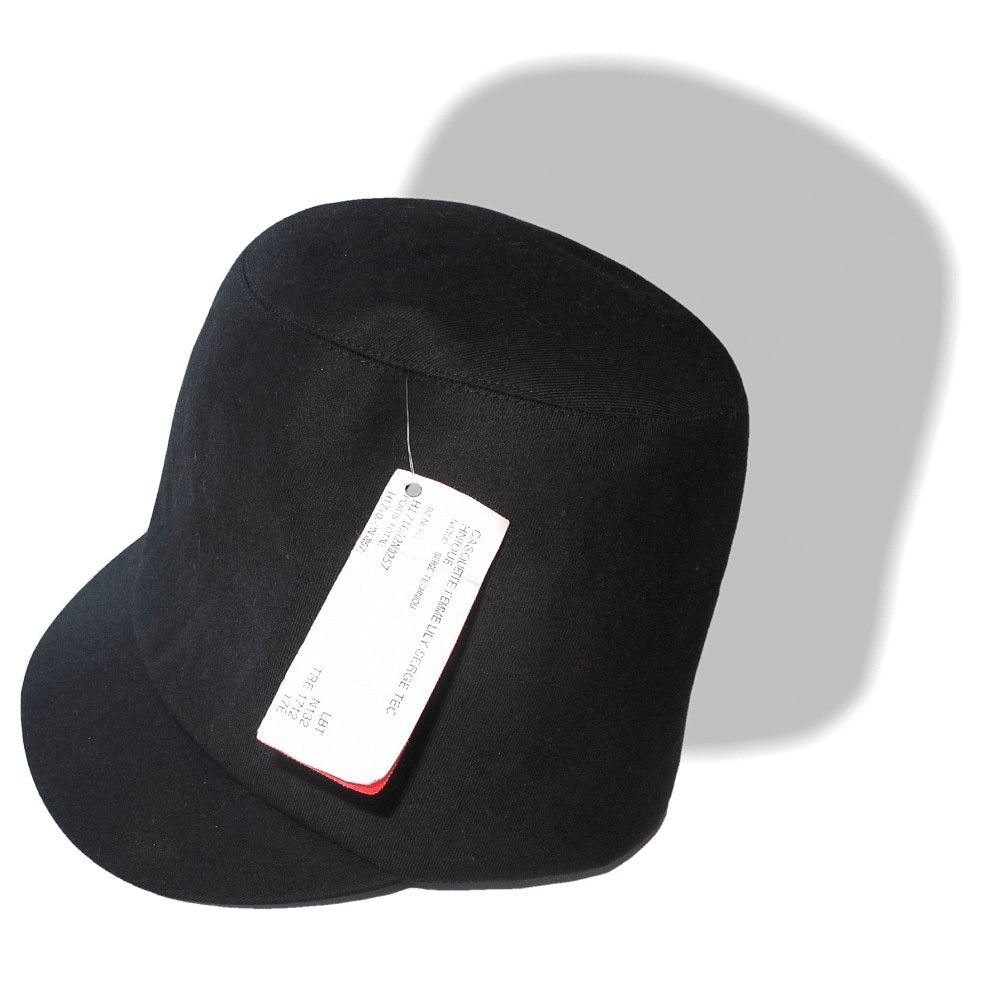 Hermes Black Serge Lily Officer Women Cap Hat Sz57, NWT! - poupishop