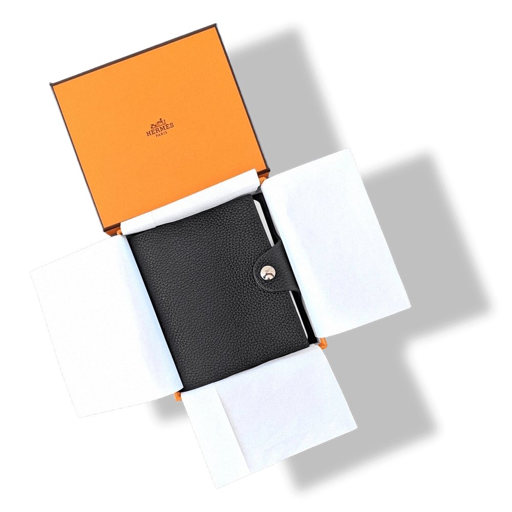 Hermes Black Togo Calfskin ULYSSE MINI NoteBook Cover + Refill, BNIB! - poupishop