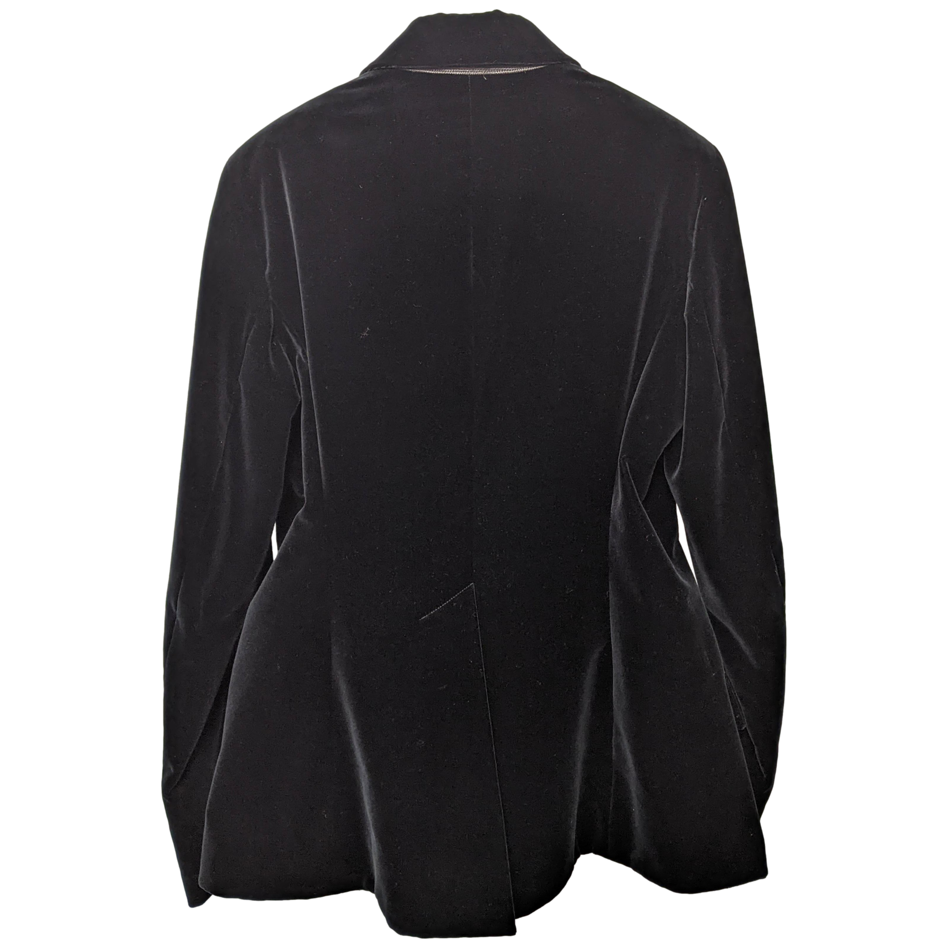 Hermes Black Smooth Velvet with Lambskin Details Women's Jacket Sz42