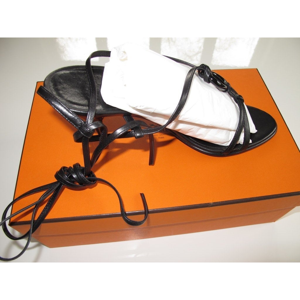 Hermes Black/Black Kymera Sandals Women Shoes, NIB! - poupishop