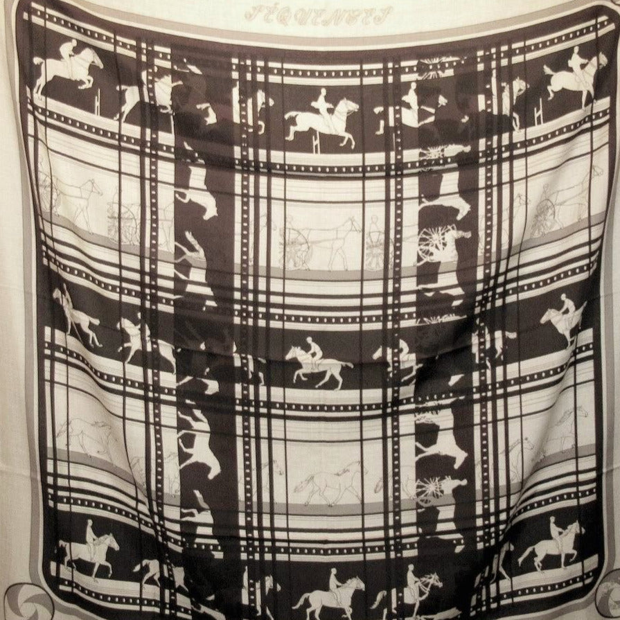 Hermes Black Sequences Imprimeur Fou Shawl