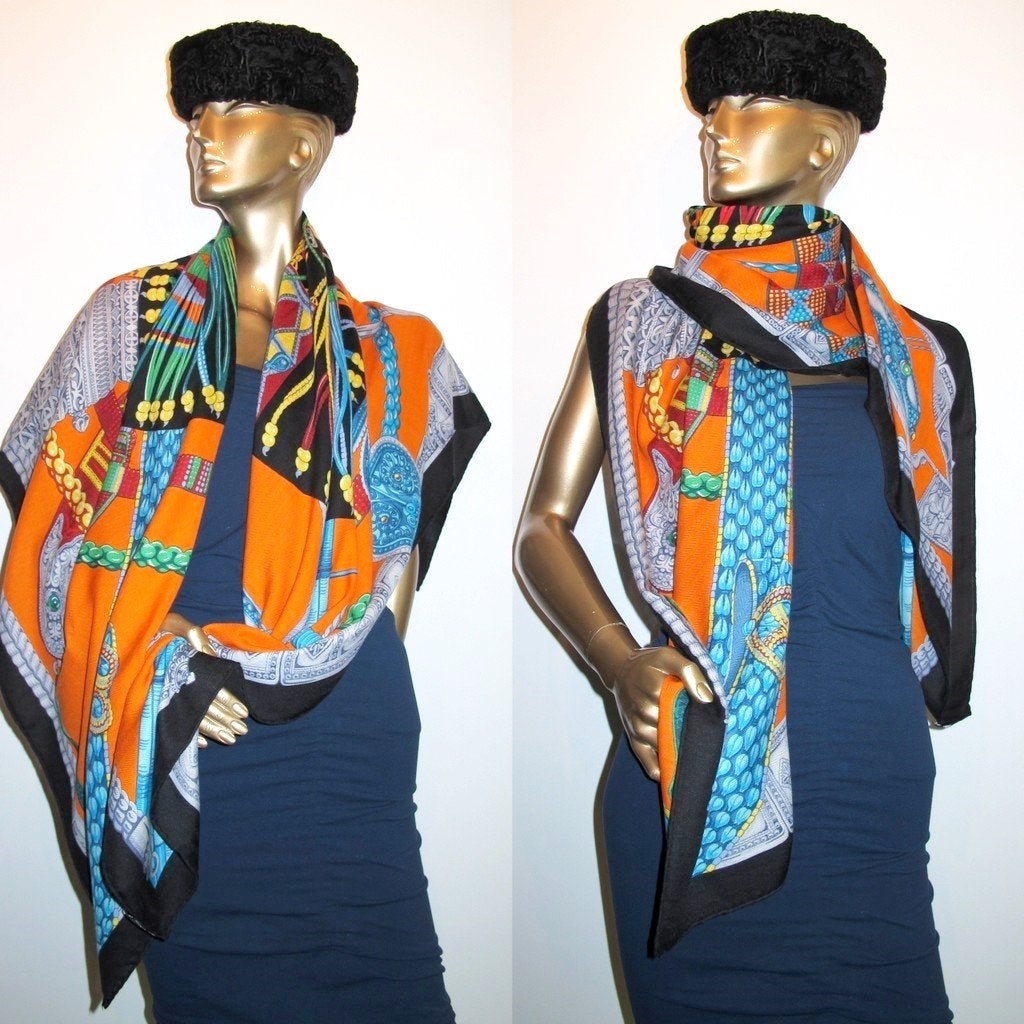 Hermes Black Ceintures et Liens Shawl