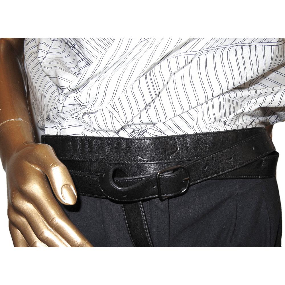 Hermes Black/White Vent Portant II Cache-Coeur with Lambskin Double Tour Belt