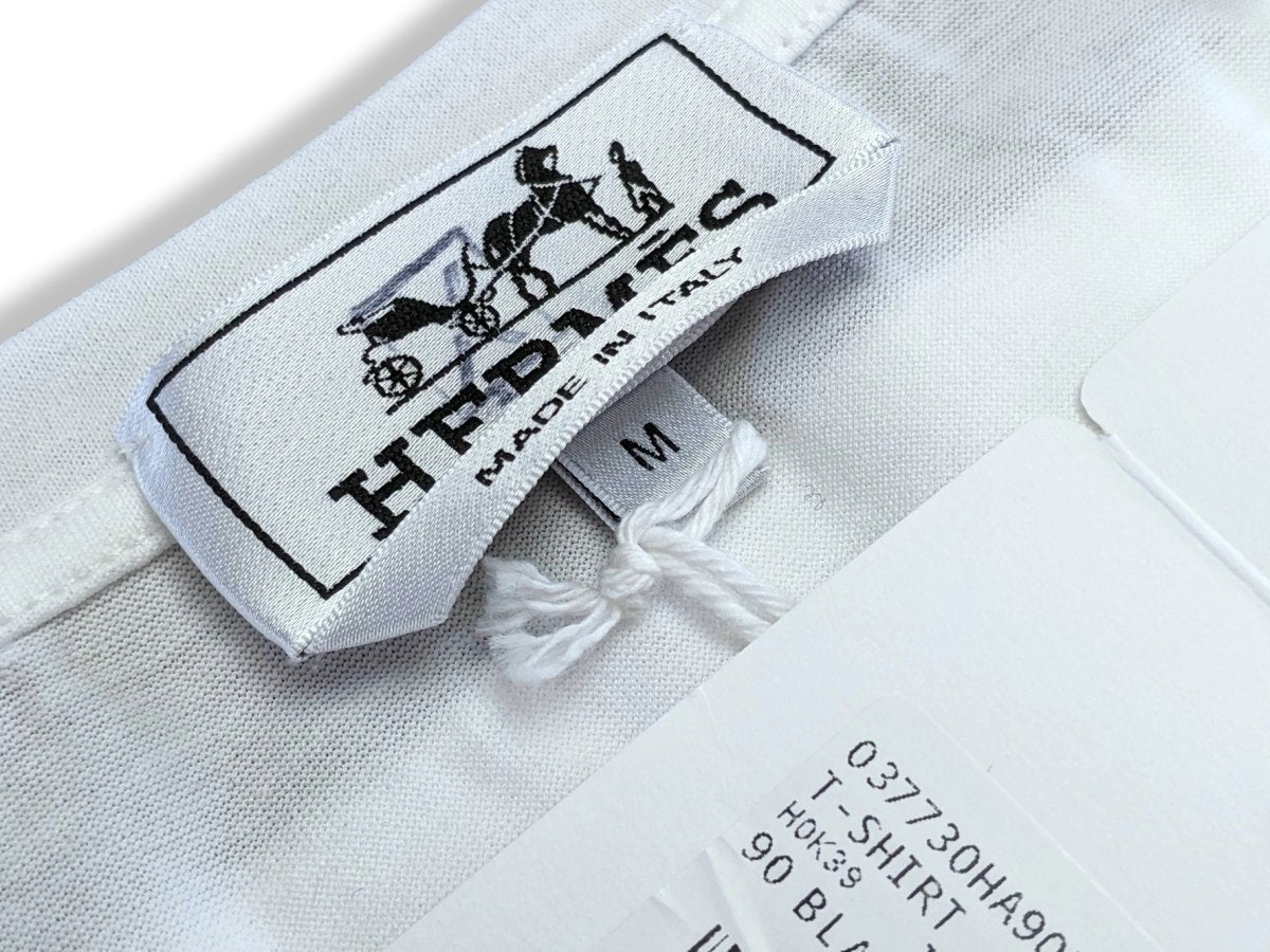 Hermes Blanc/Turquoise 100% Cotton Odyssee Crewneck T-Shirt Size M, Pur luxe, BNWT!