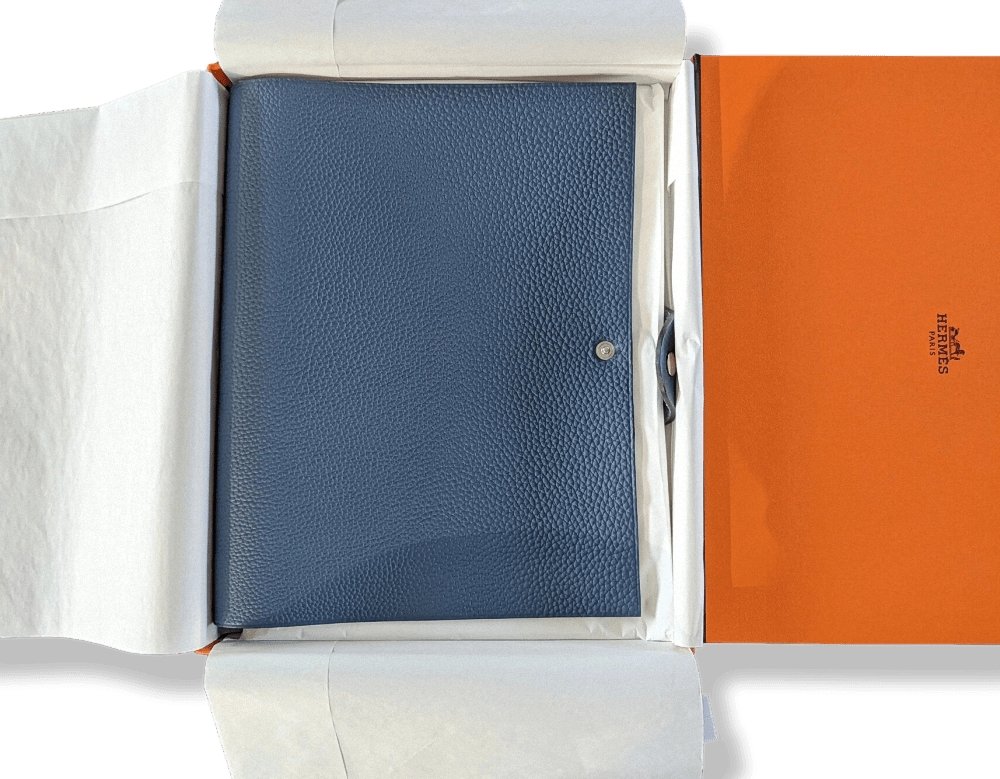 Hermes Bleu Agate Togo Calfskin ULYSSE MM NoteBook Cover, BNWTIB!