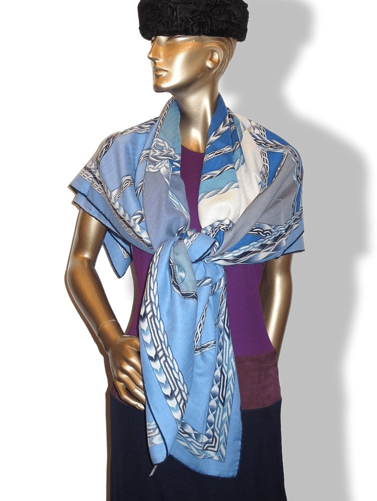 Hermes Robe Du Soir Cashmere 70% Shawl 140