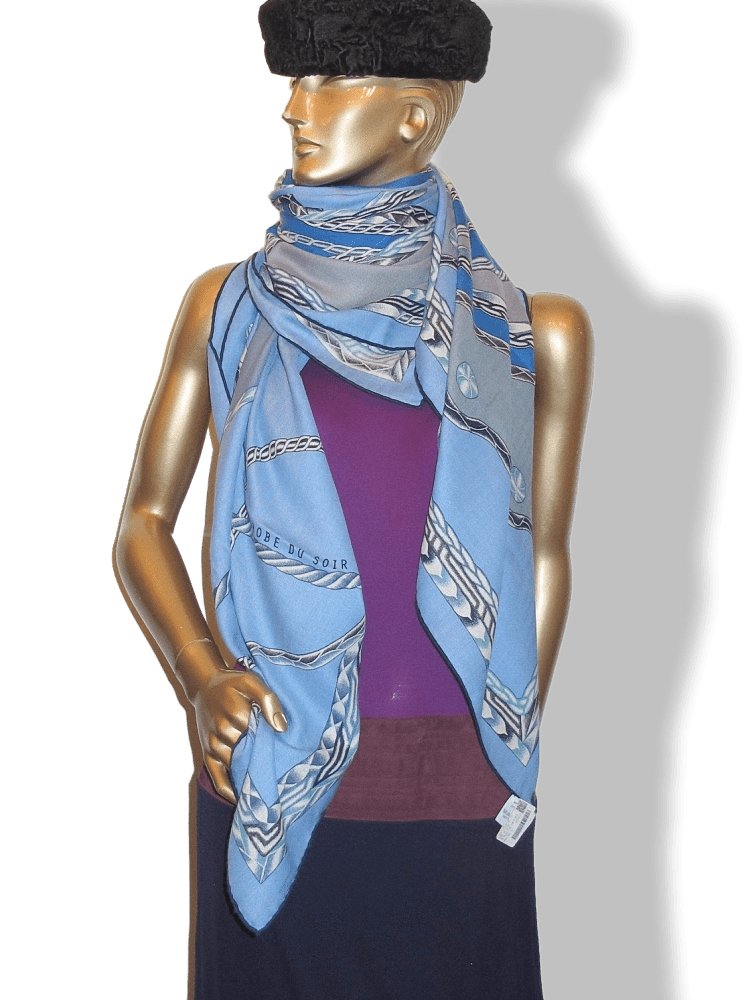 Hermes Robe Du Soir Cashmere 70% Shawl 140