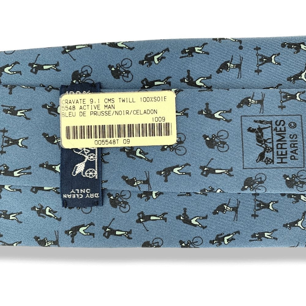 Hermes 5548 ACTIVE MAN Twill Silk Tie 9CM