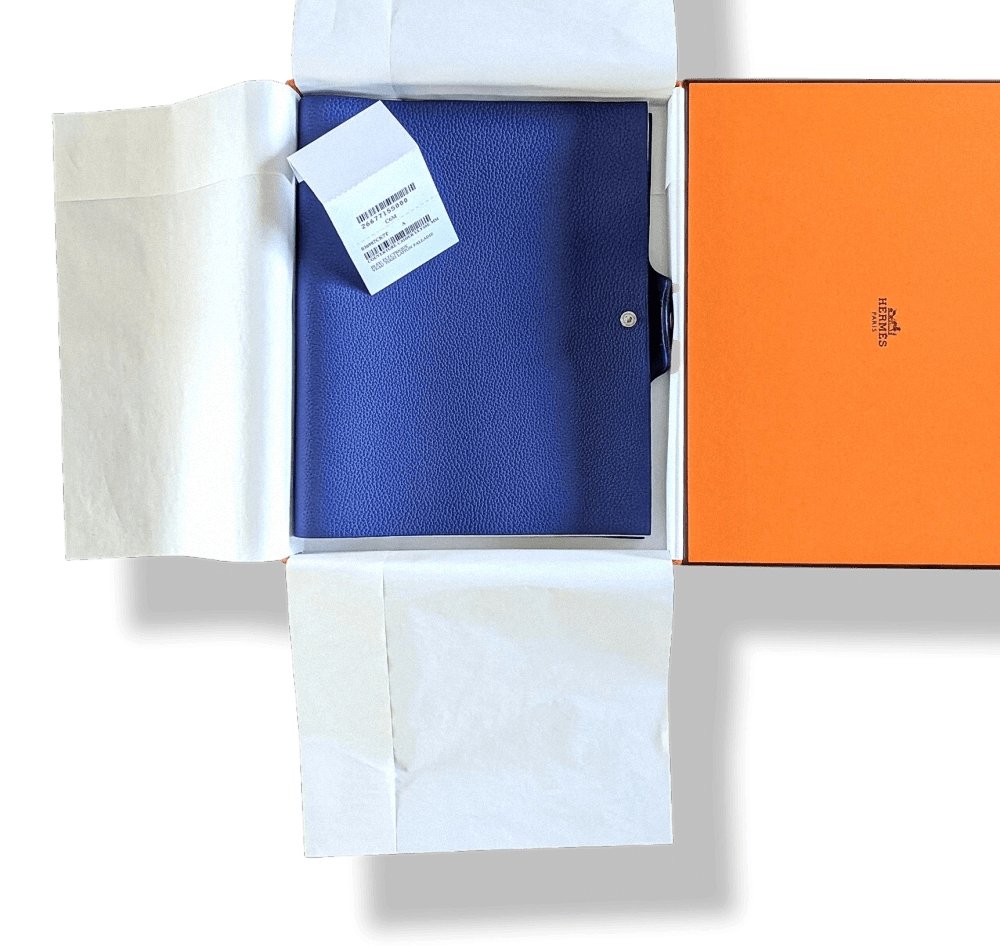 Hermes Bleu Electrique Togo Calfskin ULYSSE MM NoteBook Cover, BNWTIB!
