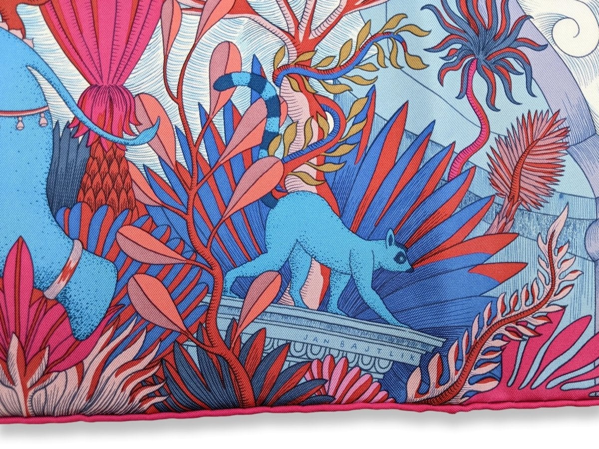 Hermes Bleu Jeans/Rose Vif/Marine Cosmographia Universalis by Jan Bajtlik Twill scarf, Box_