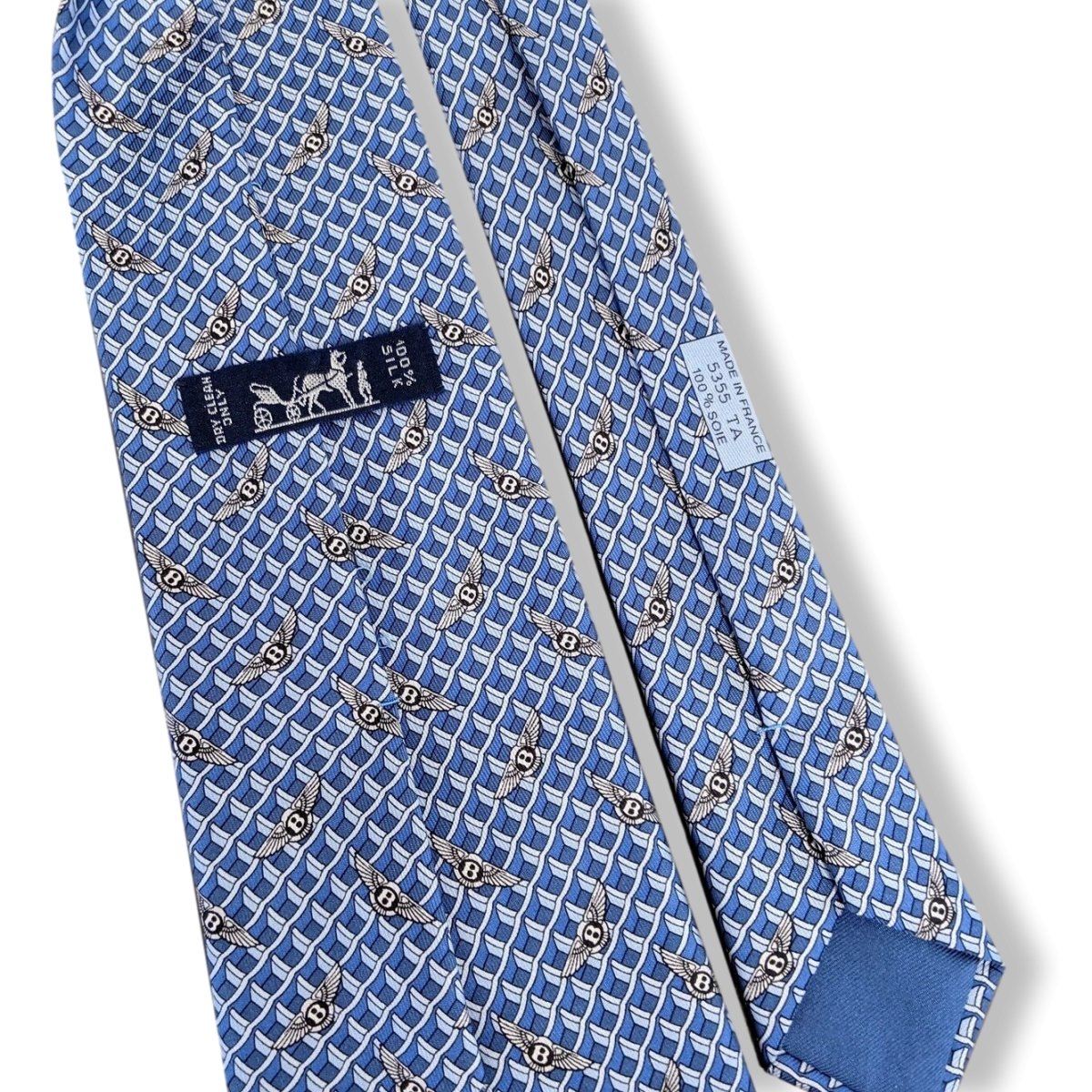 Hermes Blue Limited Edition VIP BENTLEY Twill Silk Tie 9,5CM 5355 TA Rare, BNIB! - poupishop