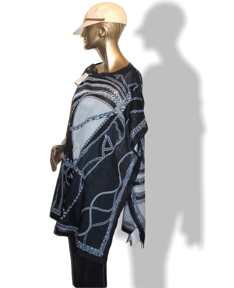 Hermes Blue Robe du Soir Cotton Beach Tunic Dress Sz All, NWT! - poupishop
