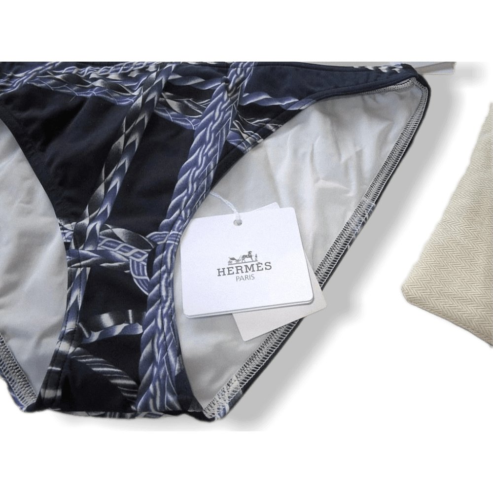 Hermes Blue Robe du Soir Maio Bikini Swimsuit 2pc Sz42, NWT! - poupishop