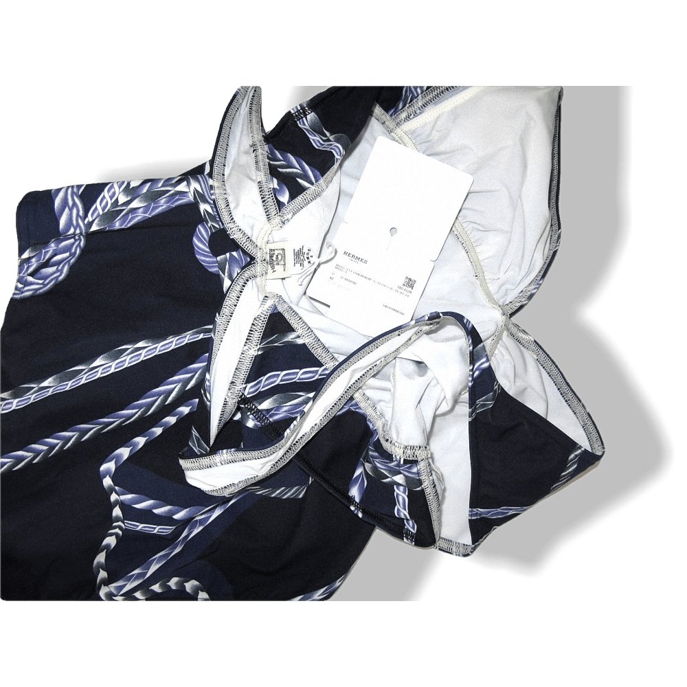 Hermes Blue Robe du Soir Maio Swimsuit 1pc Sz42, NWT! - poupishop