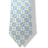 Hermes Blue Sky Linen Art Deco Geometric Twill Silk Tie 9cm, NWT in Pochette! - poupishop