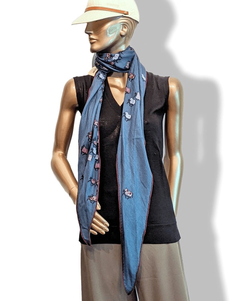 Hermes Blue/Lie de Vin Cashmere COUVERTURES ET TENUES MINI HORSES LOSANGE GM, Men Collection, BNWTIB! - poupishop
