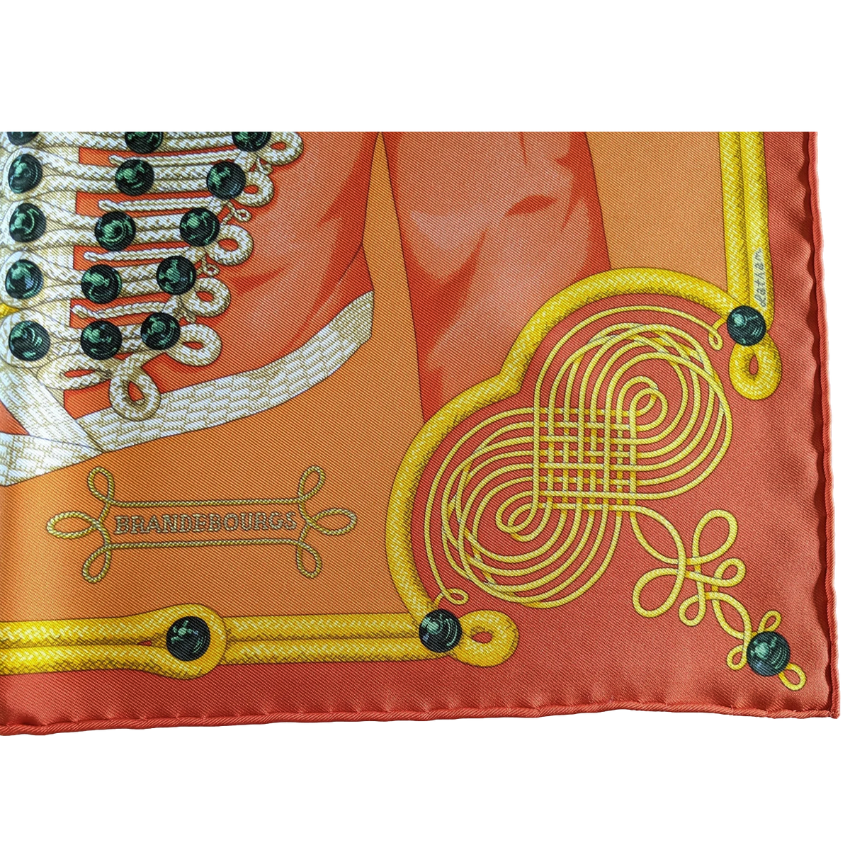 Hermes 2017 Orange "Brandebourg" by Caty Latham Twill Gavroche 45cm