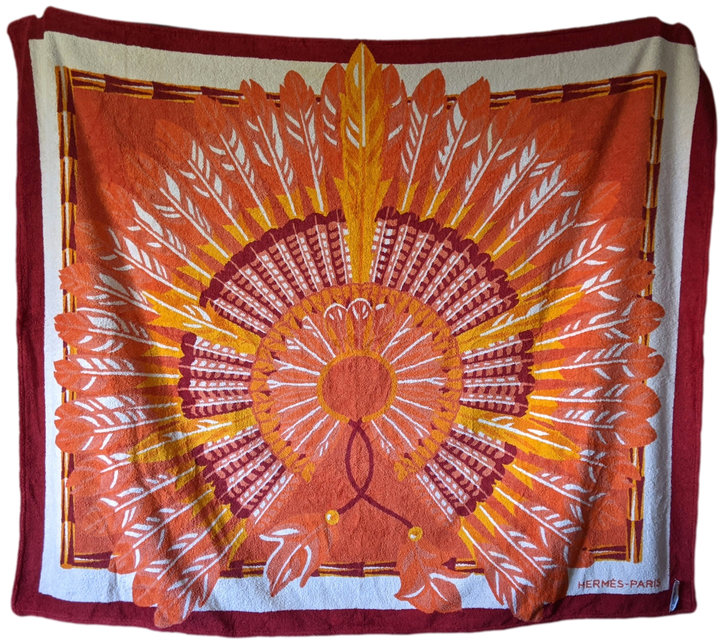 HERMES Vintage BRAZIL Terry Beach Towel XXL 150 x 180 cm