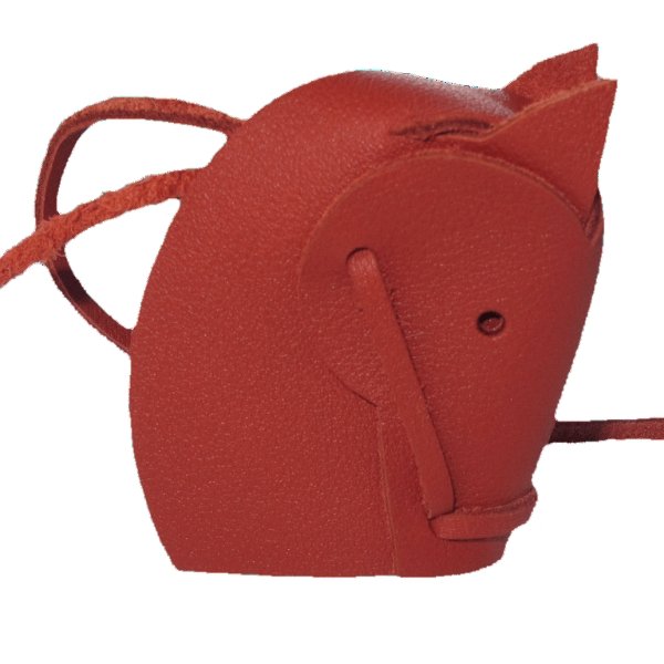 Hermes Birkin bag and horse head leather bag charm.