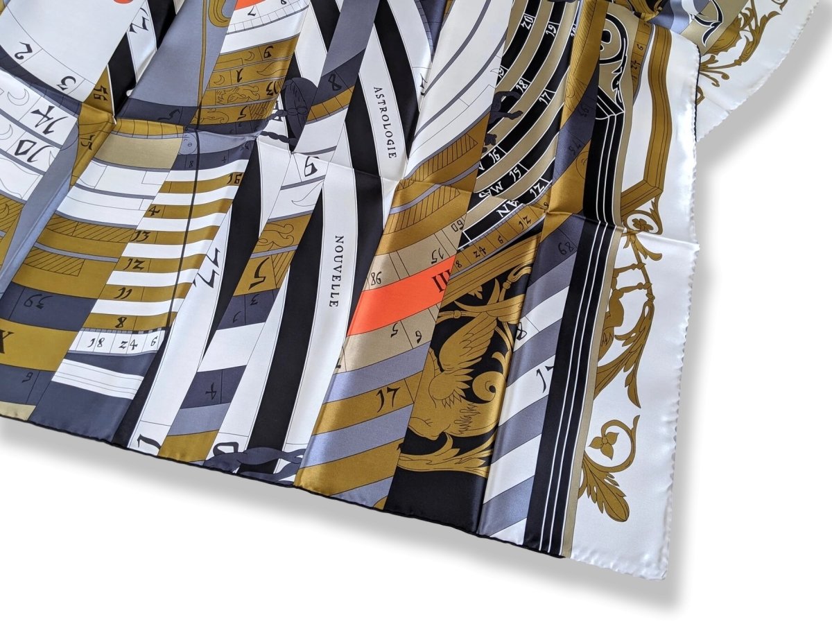 Hermes Bronze/Gris Fer/Orange ASTROLOGIE NOUVELLE Twill Light 140, BNWTIB (Invoice)! - poupishop