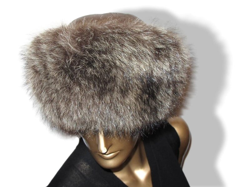 Hermes Brown Lambskin/ Raccoon Women Hat, Sz58, New! - poupishop