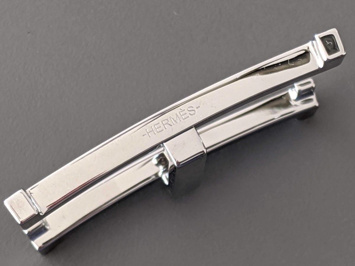 Hermes Brushed Inox Ag H OBSTACLE Buckle 32mm, New in white box! - poupishop