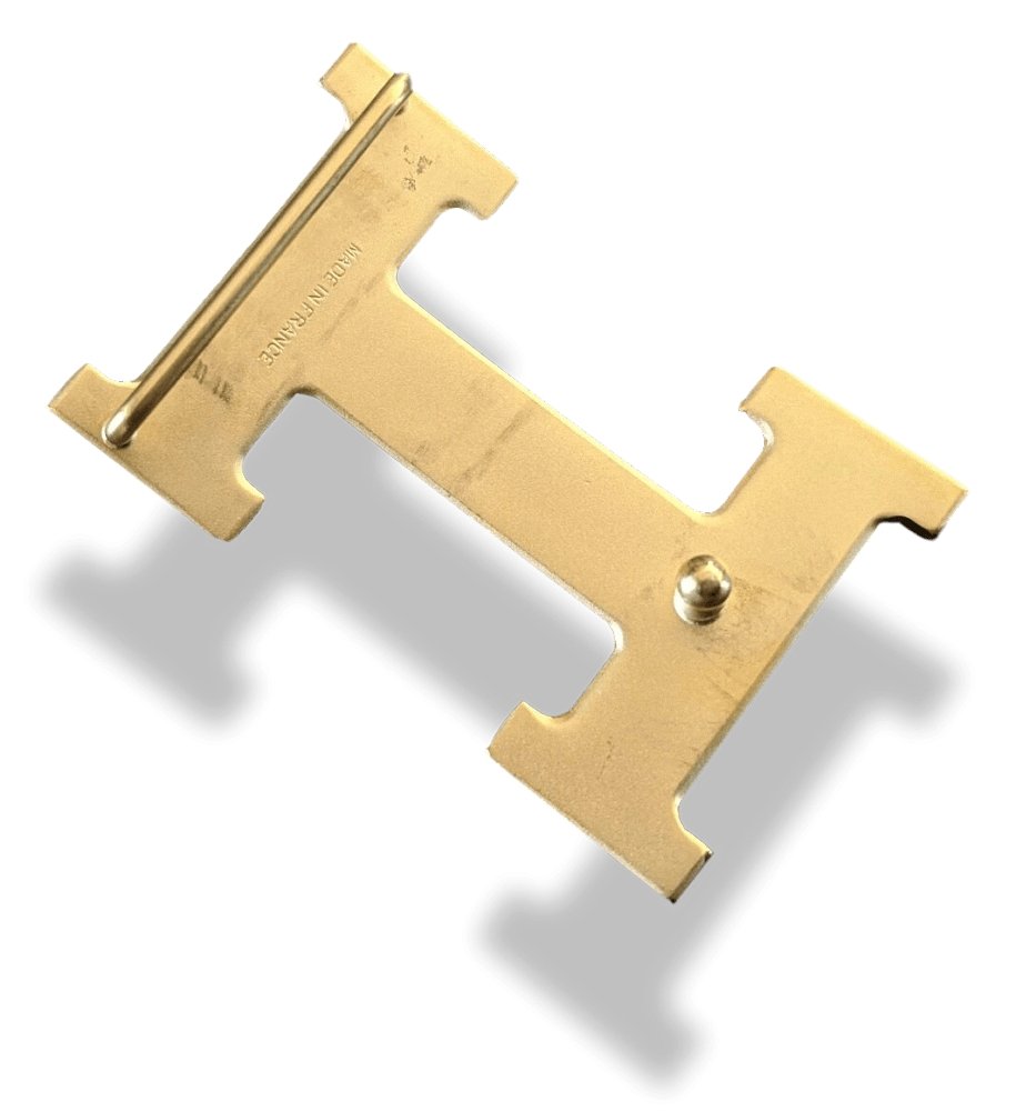 Hermes Brushed Plated Yellow Gold Satined Buckle H 32mm, Used! - poupishop