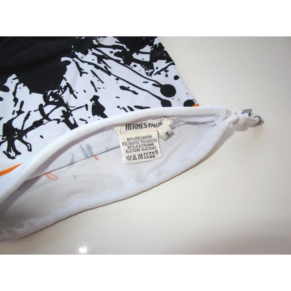 Hermes B/W Cheval Surprise Swimsuit Small Pochette