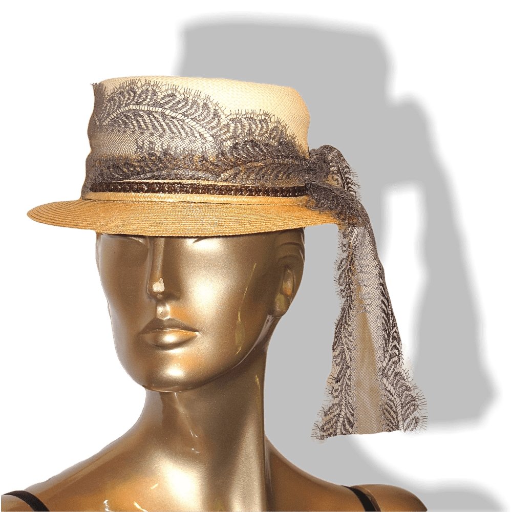 Hermes by Motsch Natural Panama Women Hat, Sz57, New! - poupishop