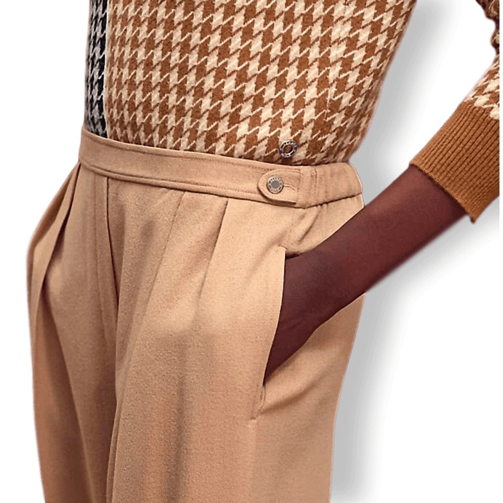 Hermes Camel Light Crepe of Wool PANTALON ESPRIT PYJAMA Relax Woman Pants, BNWT! - poupishop