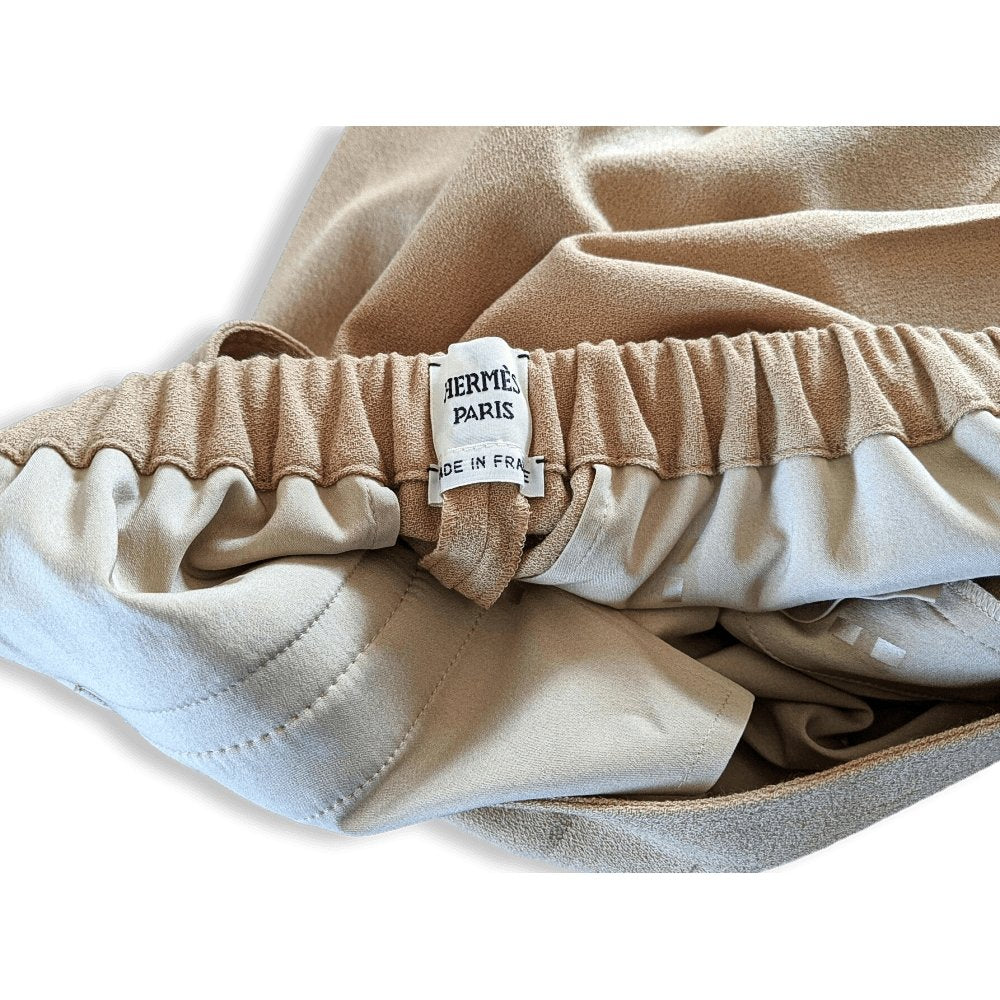 Hermes Camel Light Crepe of Wool PANTALON ESPRIT PYJAMA Relax Woman Pants, BNWT! - poupishop