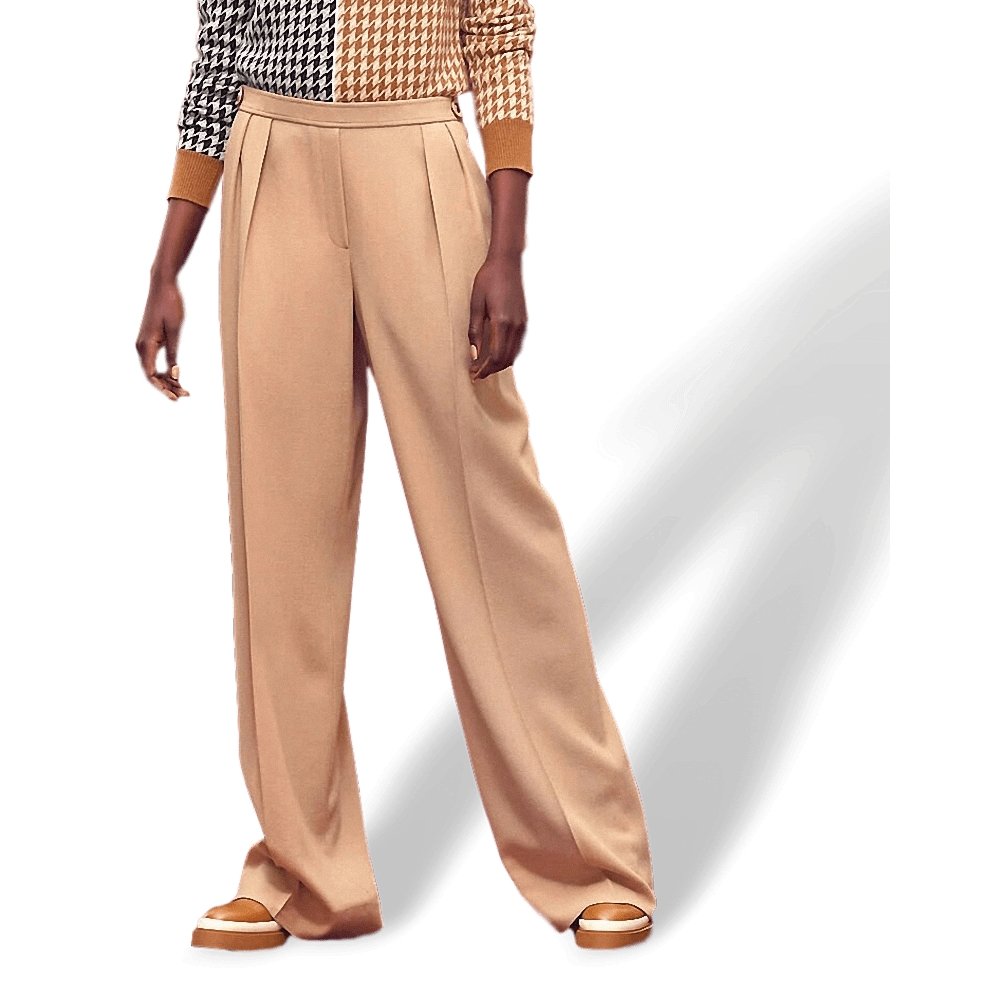Hermes Camel Light Crepe of Wool PANTALON ESPRIT PYJAMA Relax Woman Pants, BNWT! - poupishop