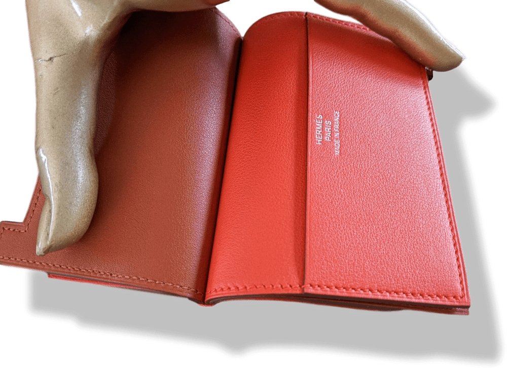 Hermes Capucine/Copper Swift Calfskin RABAT H 8CC CARD HOLDER, BNWTIB! - poupishop