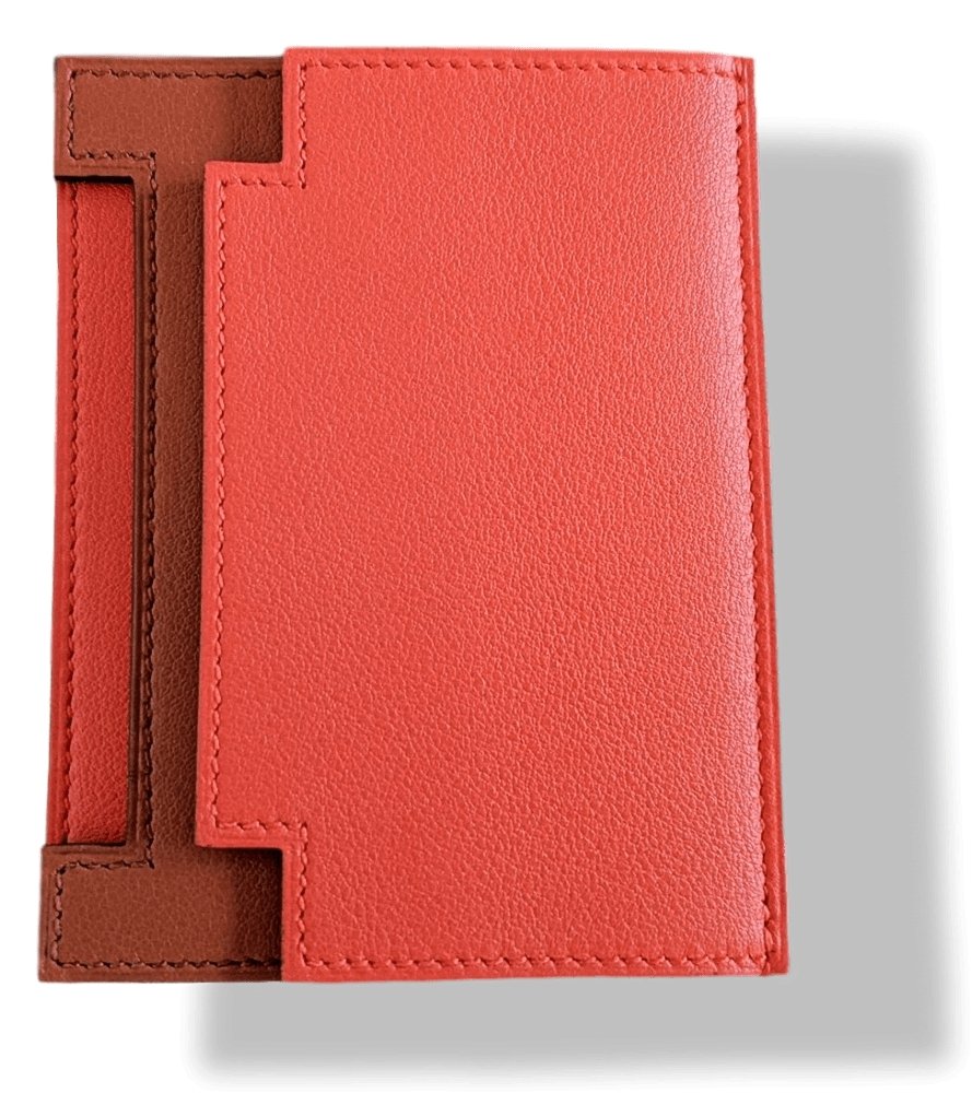 Hermes Capucine/Copper Swift Calfskin RABAT H 8CC CARD HOLDER, BNWTIB! - poupishop