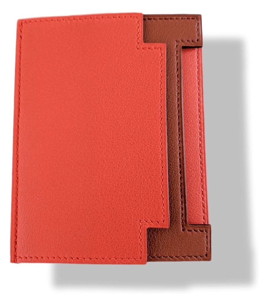 Hermes Capucine/Copper Swift Calfskin RABAT H 8CC CARD HOLDER, BNWTIB! - poupishop