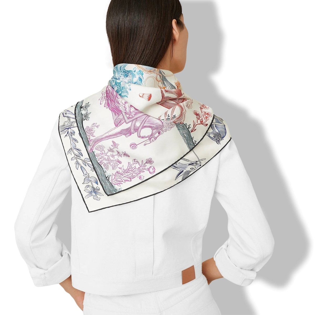 Hermes CARRE DOUBLE FACE Della Cavalleria Favolosa by Virginie Jamin Twill Scarf 90cm, BNIB! - poupishop