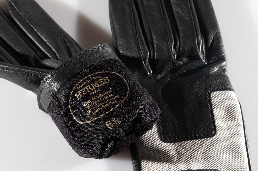 Hermes Chevreau/Canvas Garden Gloves Sz6.5, NWT! - poupishop