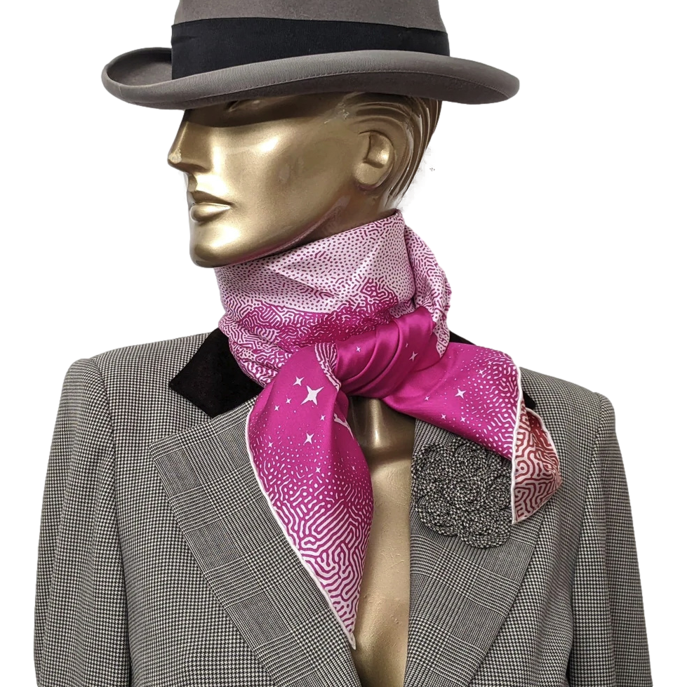 Hermes "Clair de Lune" by Dimitri Rybaltchenko Double Face Twill Scarf 90