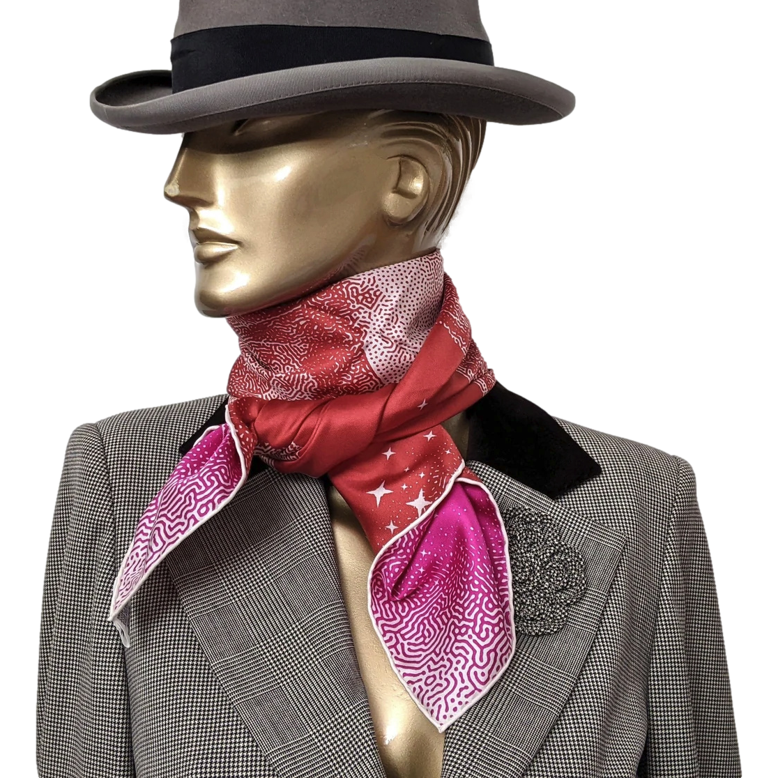 Hermes "Clair de Lune" by Dimitri Rybaltchenko Double Face Twill Scarf 90
