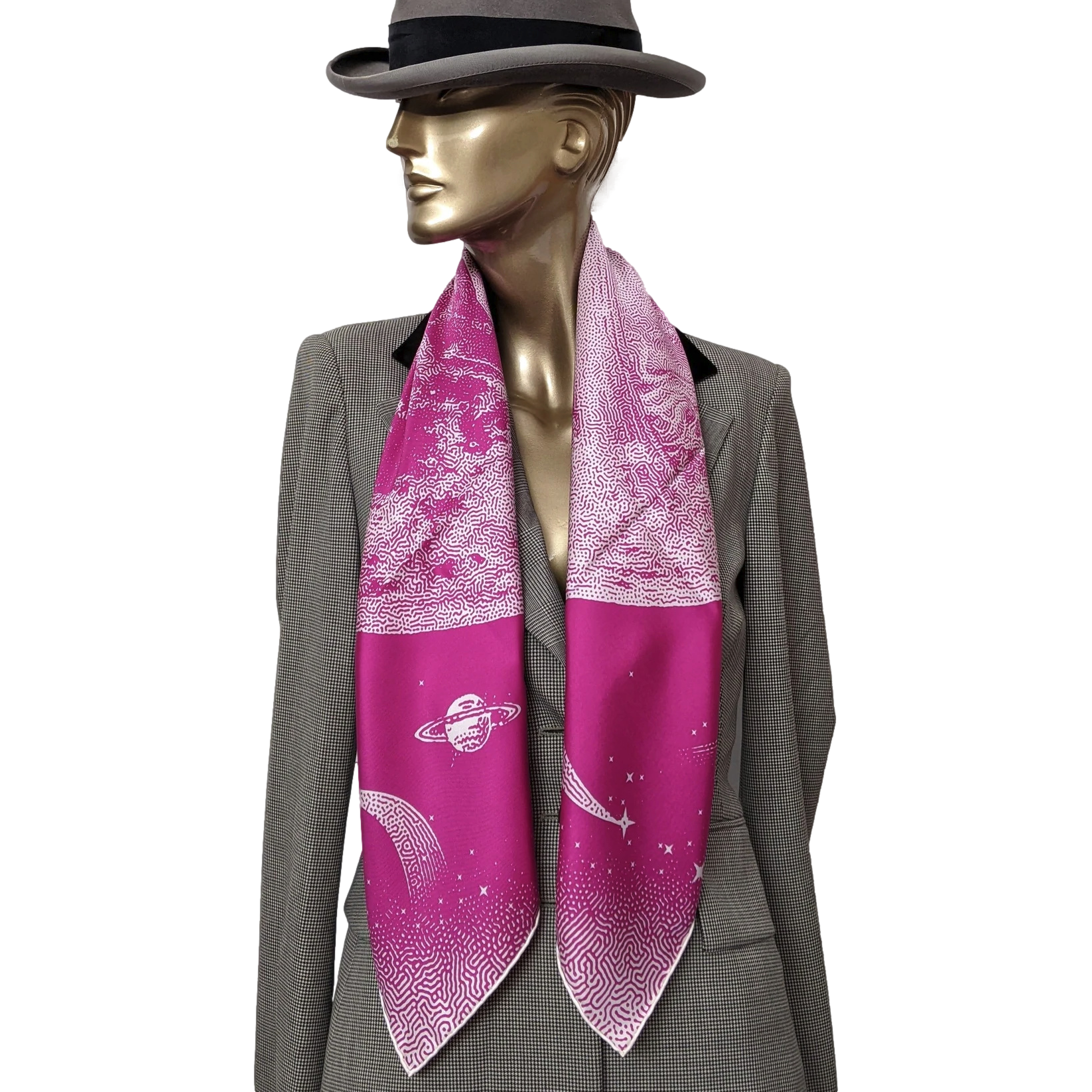 Hermes "Clair de Lune" by Dimitri Rybaltchenko Double Face Twill Scarf 90