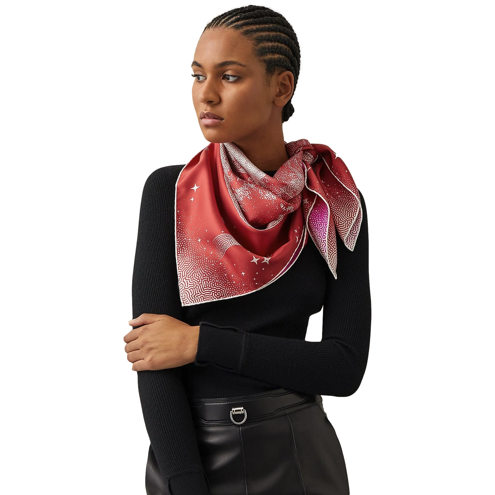 Hermes "Clair de Lune" by Dimitri Rybaltchenko Double Face Twill Scarf 90