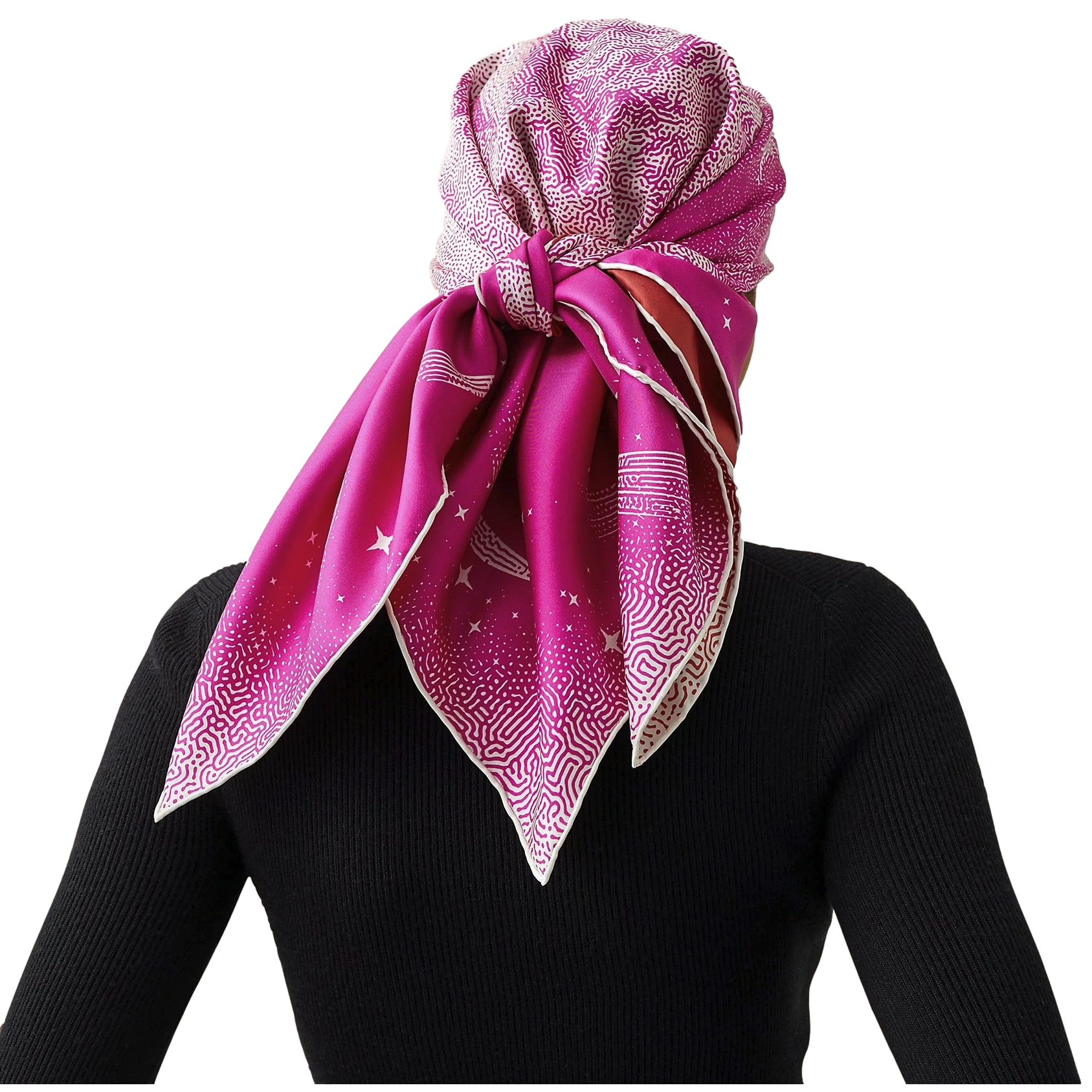Hermes "Clair de Lune" by Dimitri Rybaltchenko Double Face Twill Scarf 90